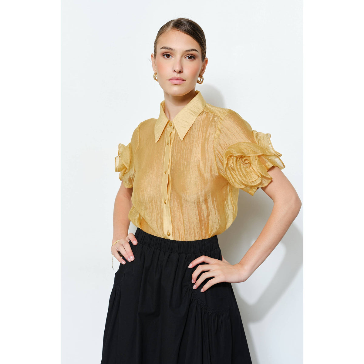 INA Organza Puff Sleeve Shirt