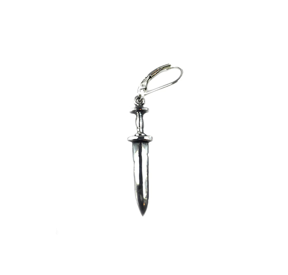 Hellhound Jewelry Dagger Shorty Earring - Silver