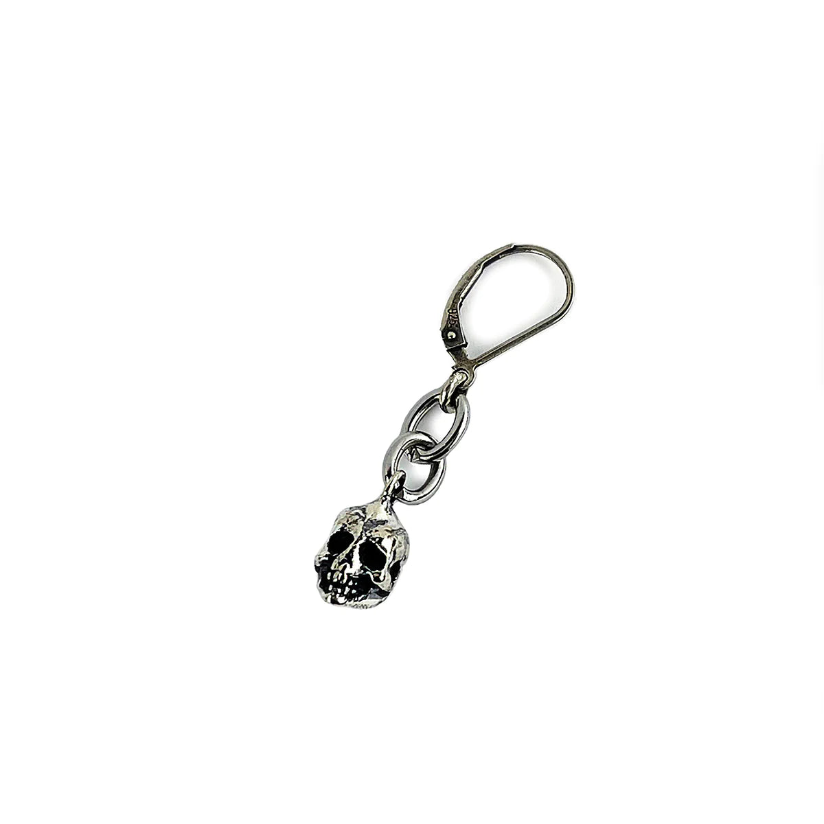 Hellhound Skull Shorty Earring - Silver