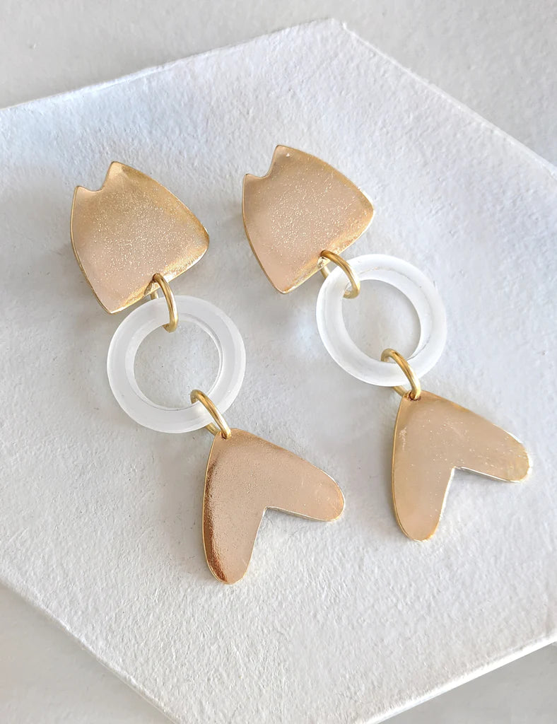 Nuance Fish Cutout Earrings - Glass