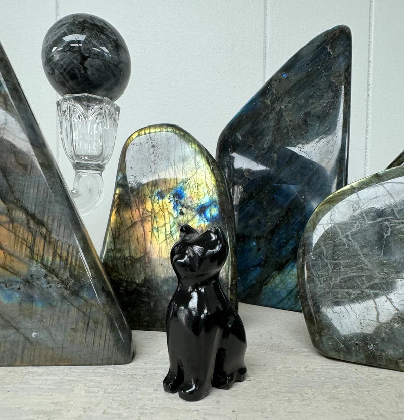 Witch's Way Craft Onyx Crystal Cat | Multiple Sizes