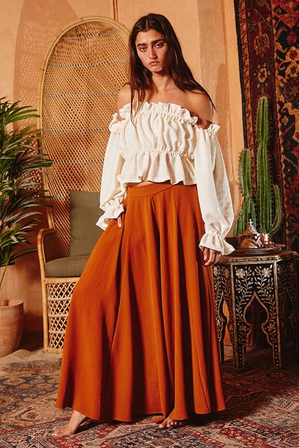 Bucketlist Wide Leg Pants | Burnt Sienna