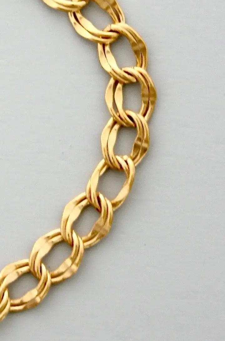 David Aubrey Gold Double Curb Chain Bracelet