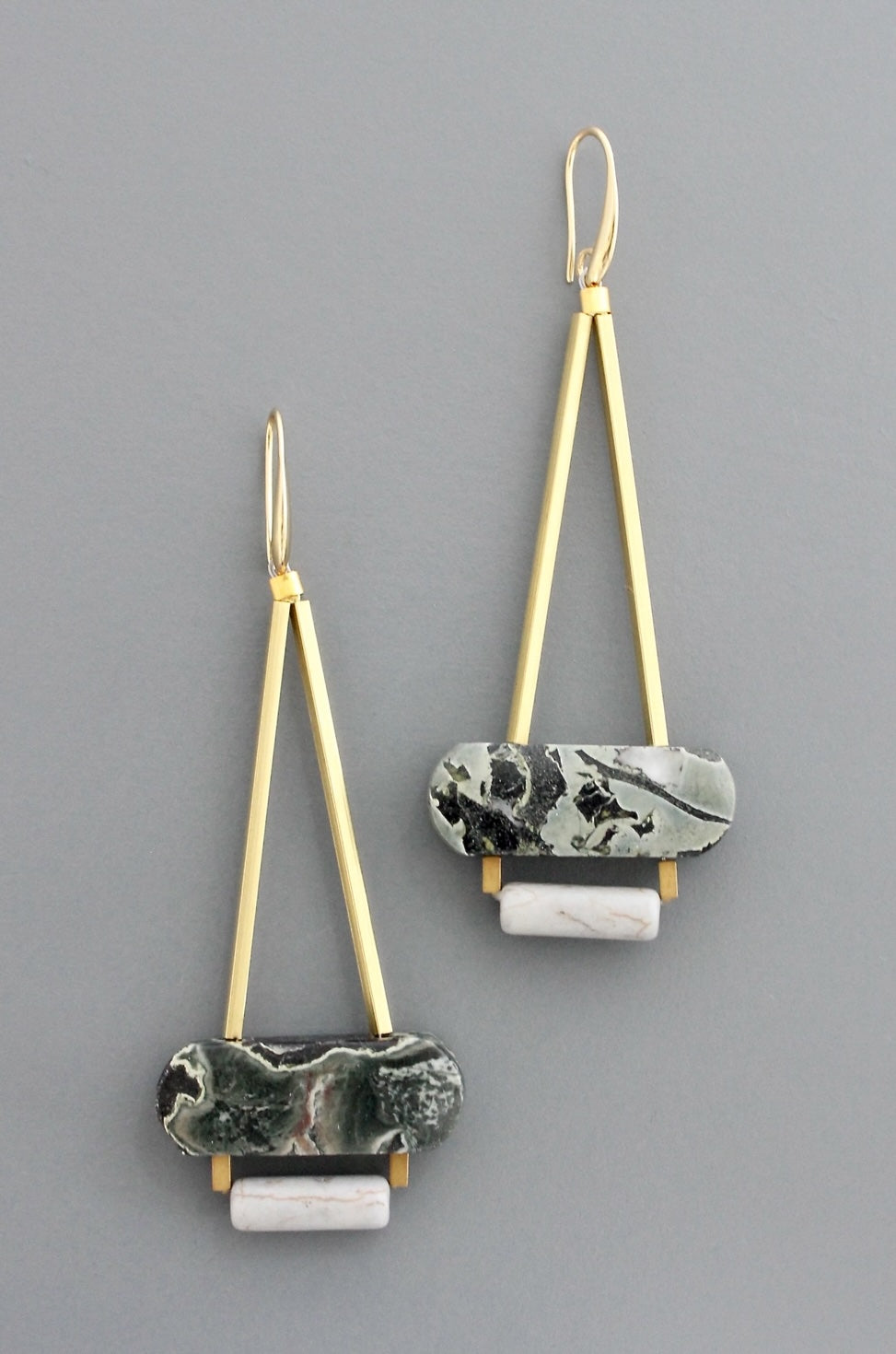 David Aubrey Geometric Jasper Earrings