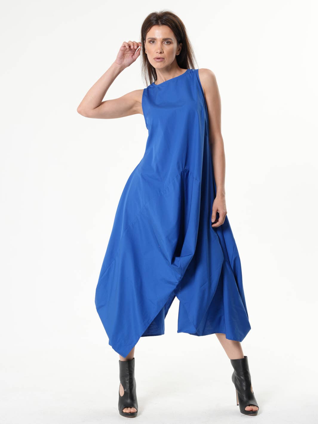 Metamorphoza Asymmetric Sleeveless Blue Dress