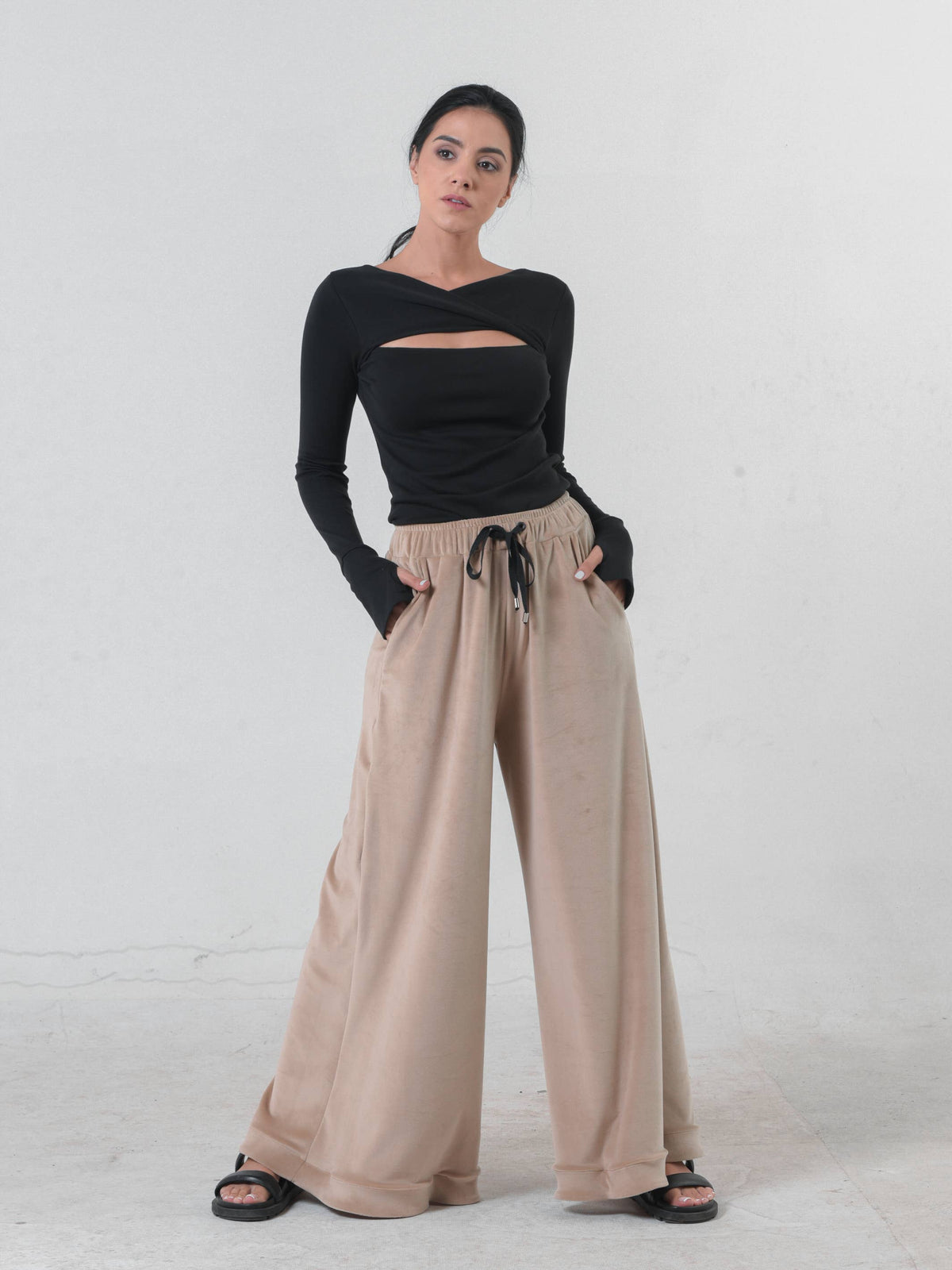 Metamorphoza Cut-out Long Sleeve Top