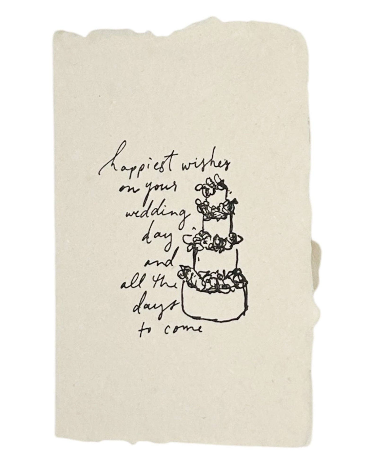 Happiest wishes wedding cake card