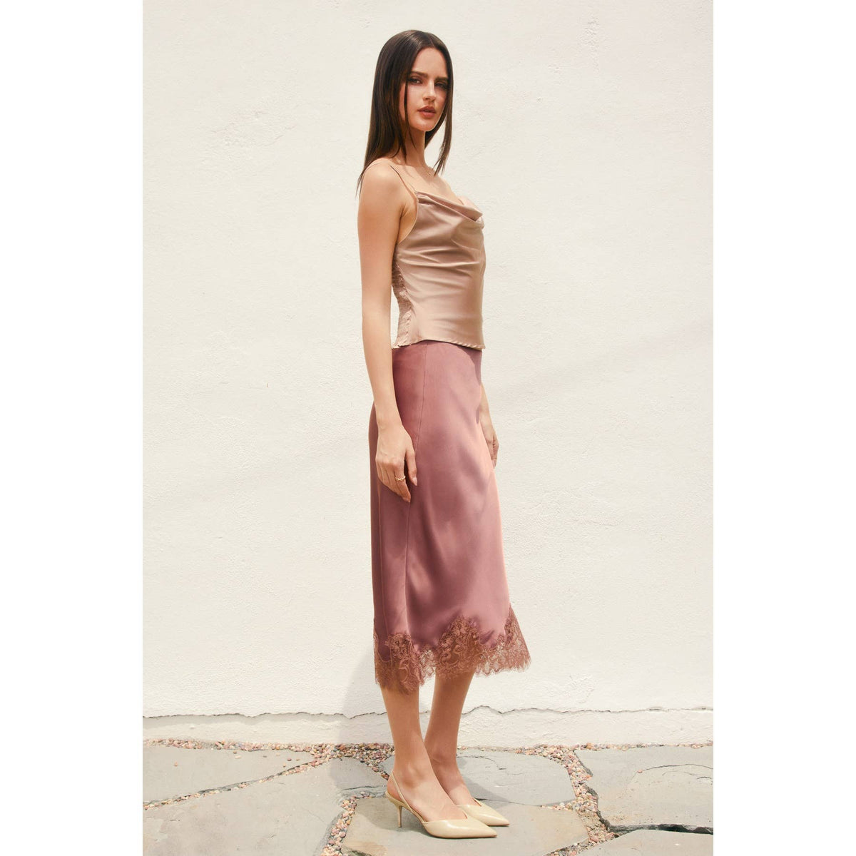 Dress Forum Lace Hem Pencil Skirt