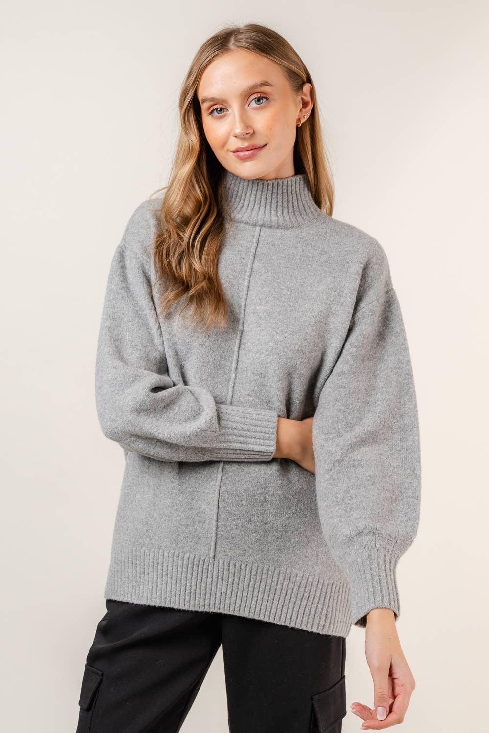 Fore Collection Grey Knit Sweater
