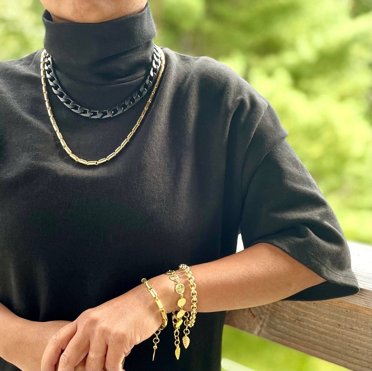 David Aubrey  18k matte gold chain bracelet