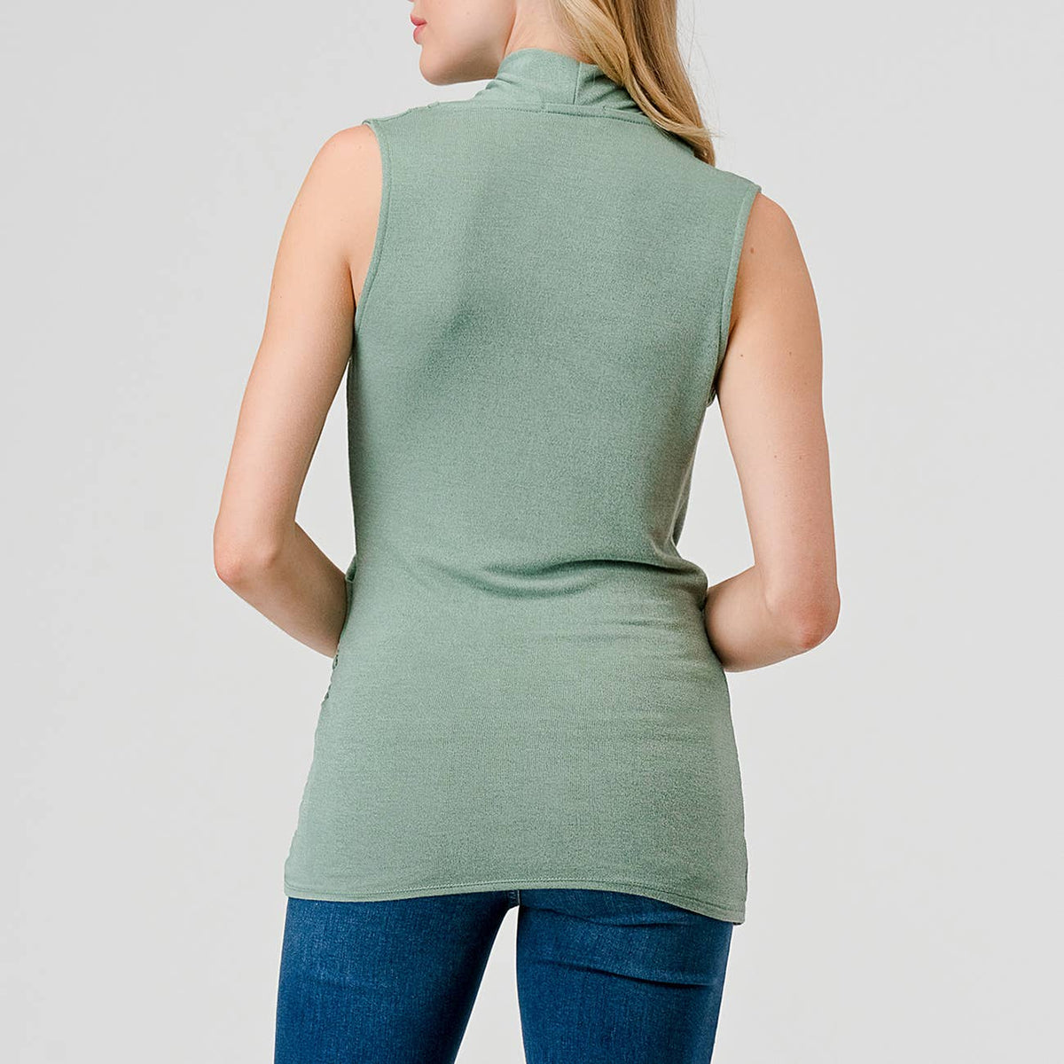 Heimious Sleeveless Surplice Top