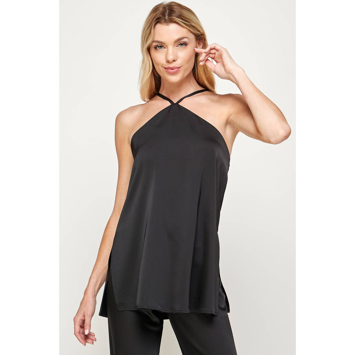 San Souci Halter Side Slit Tunic