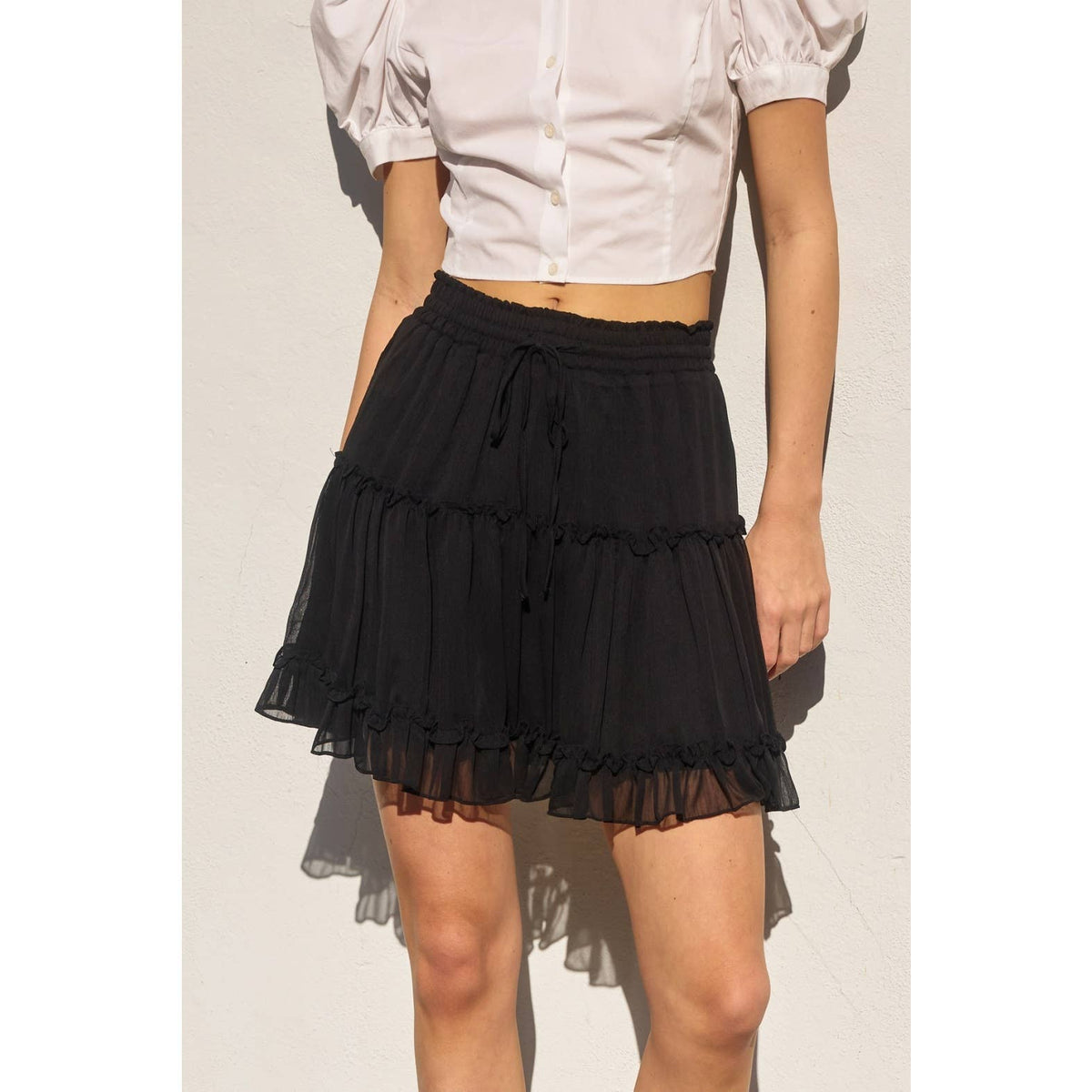 Dress Forum Chiffon Tiered Mini Skirt