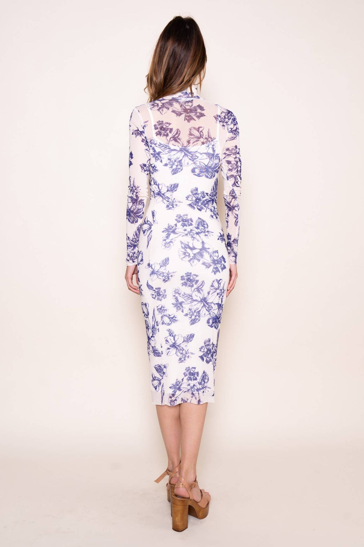 Fore Collection Floral Mesh Midi