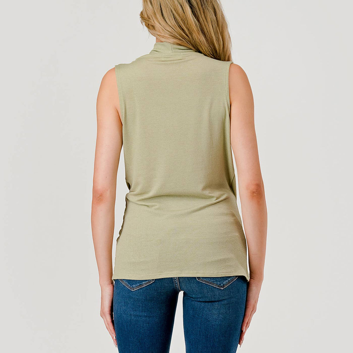 Heimious Sleeveless Surplice Top
