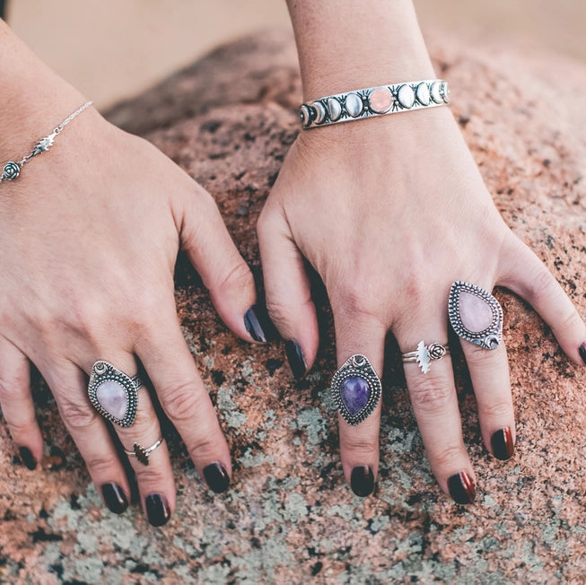 Hiouchi Moonlight Ring | Amethyst | Silver & Gold