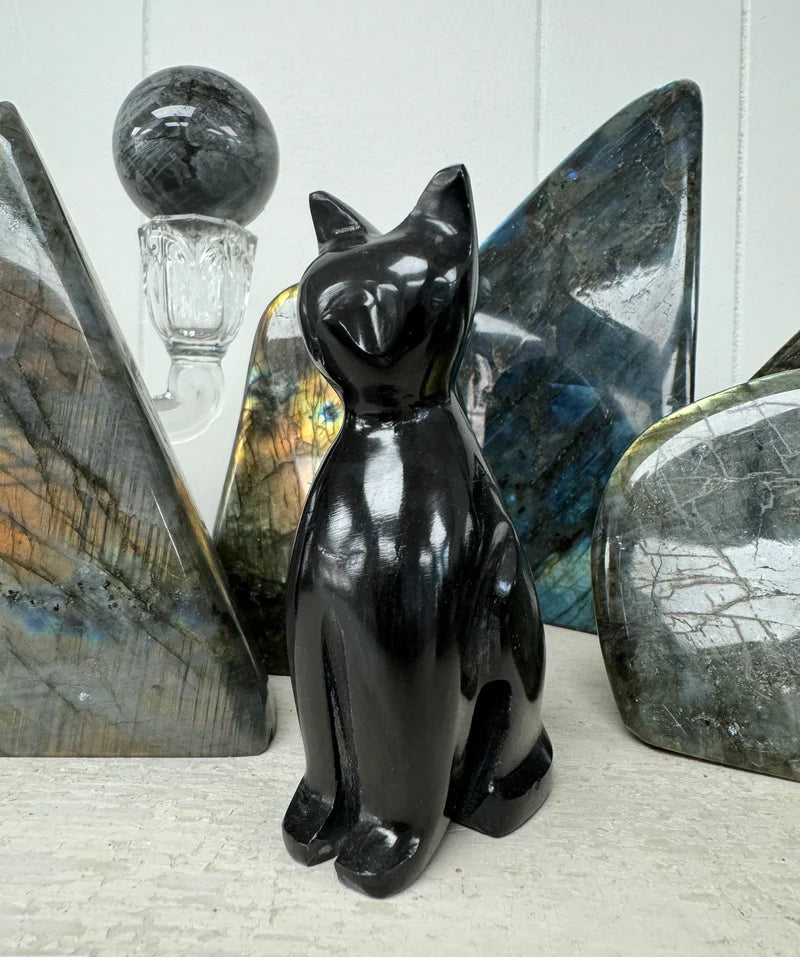 Witch's Way Craft Onyx Crystal Cat | Multiple Sizes