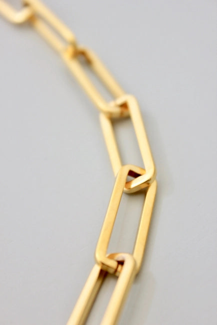 David Aubrey Gold Paperclip Chain Bracelet