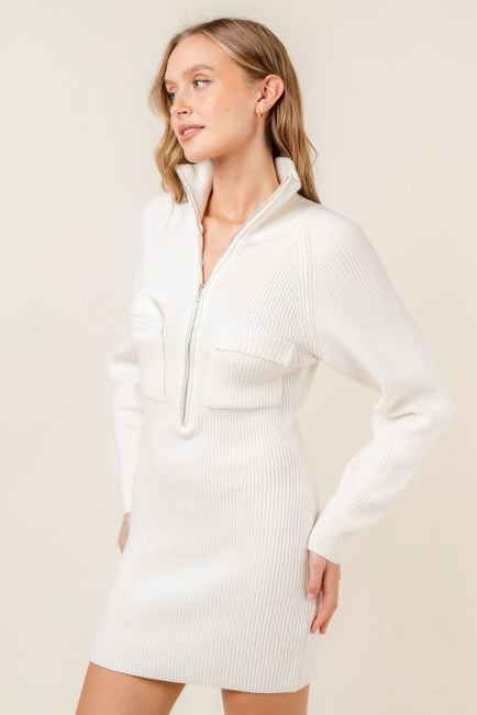 Fore White Sweater Mini Dress