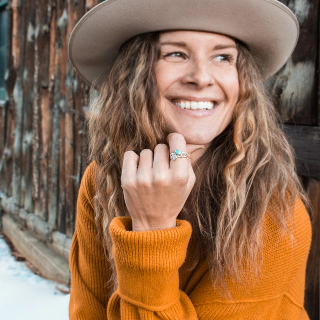 Hiouchi Sterling Silver Stone Stacker Ring | Turquoise