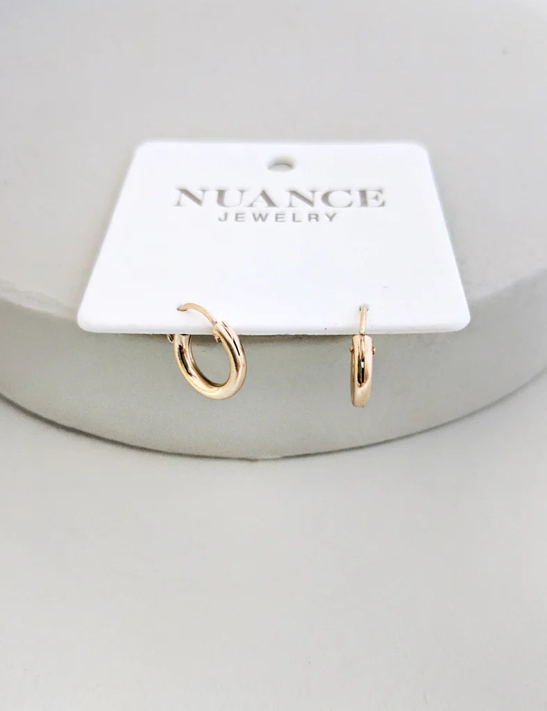 Nuance Tiny Snap Hoops | Gold Filled & Sterling Silver