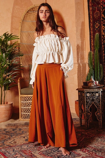 Bucketlist Wide Leg Pants | Burnt Sienna