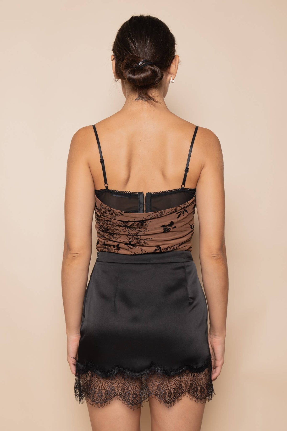 Fore Collection Velvet Burnout Mesh Bodysuit