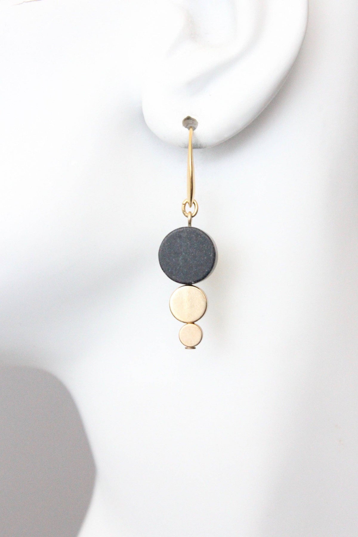 David Aubrey Ombre Black Agate Earrings