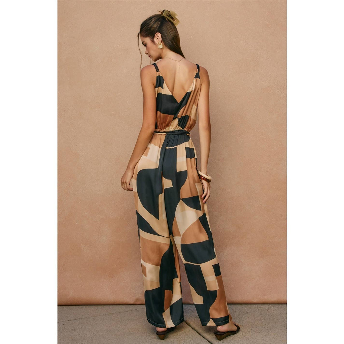 Dress Forum Printed Surplice Jumpsuit