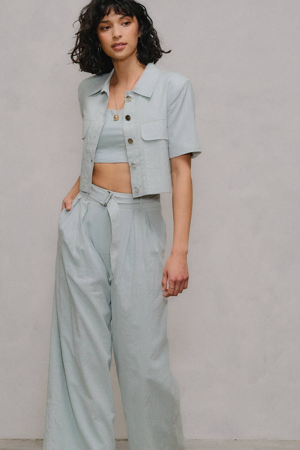 Endless Blu Wide Leg Sage Pants