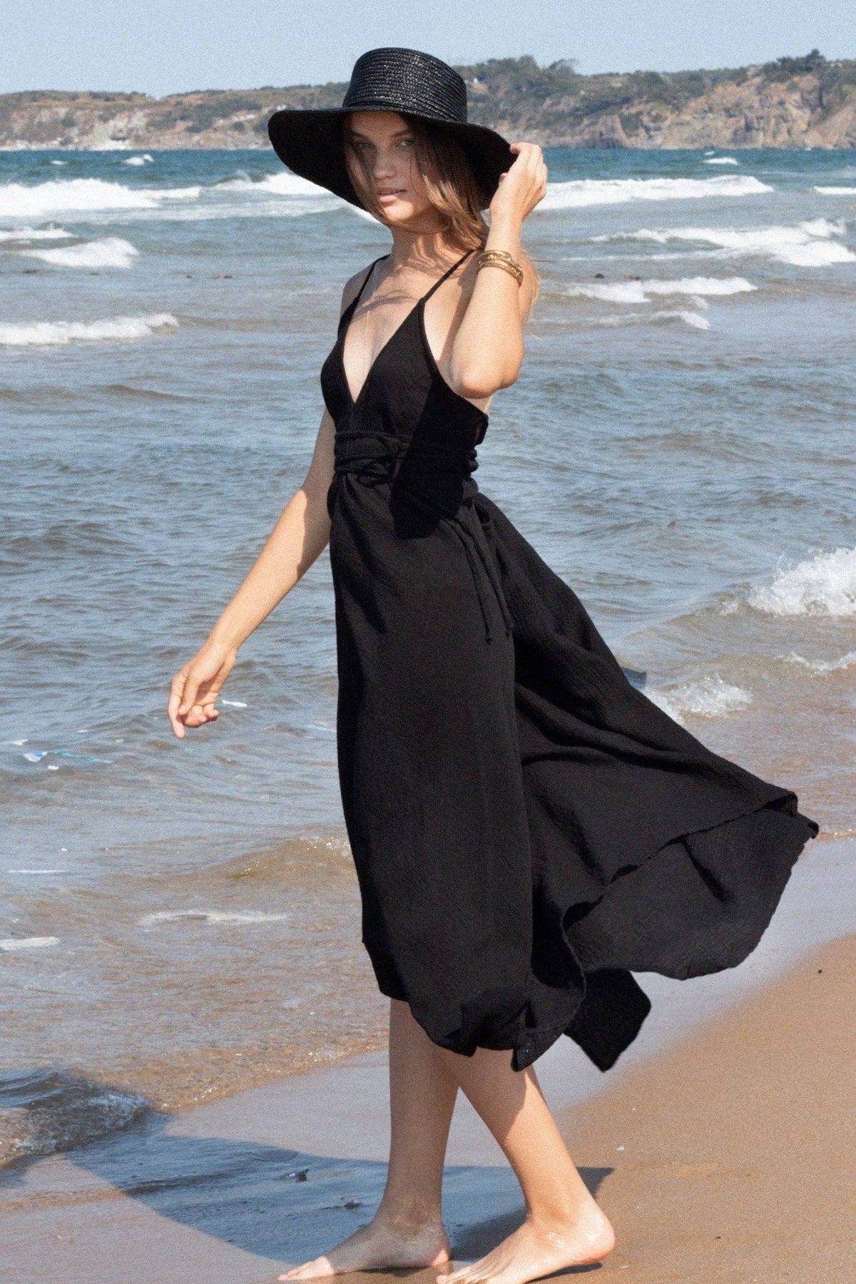 The Handloom Sage Maxi Dress - Black