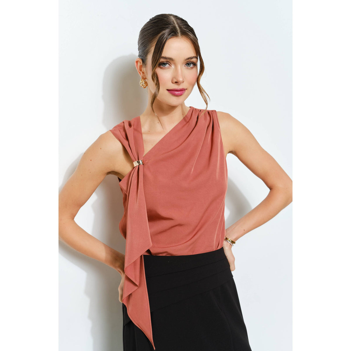 INA Asymmetric Drape Top