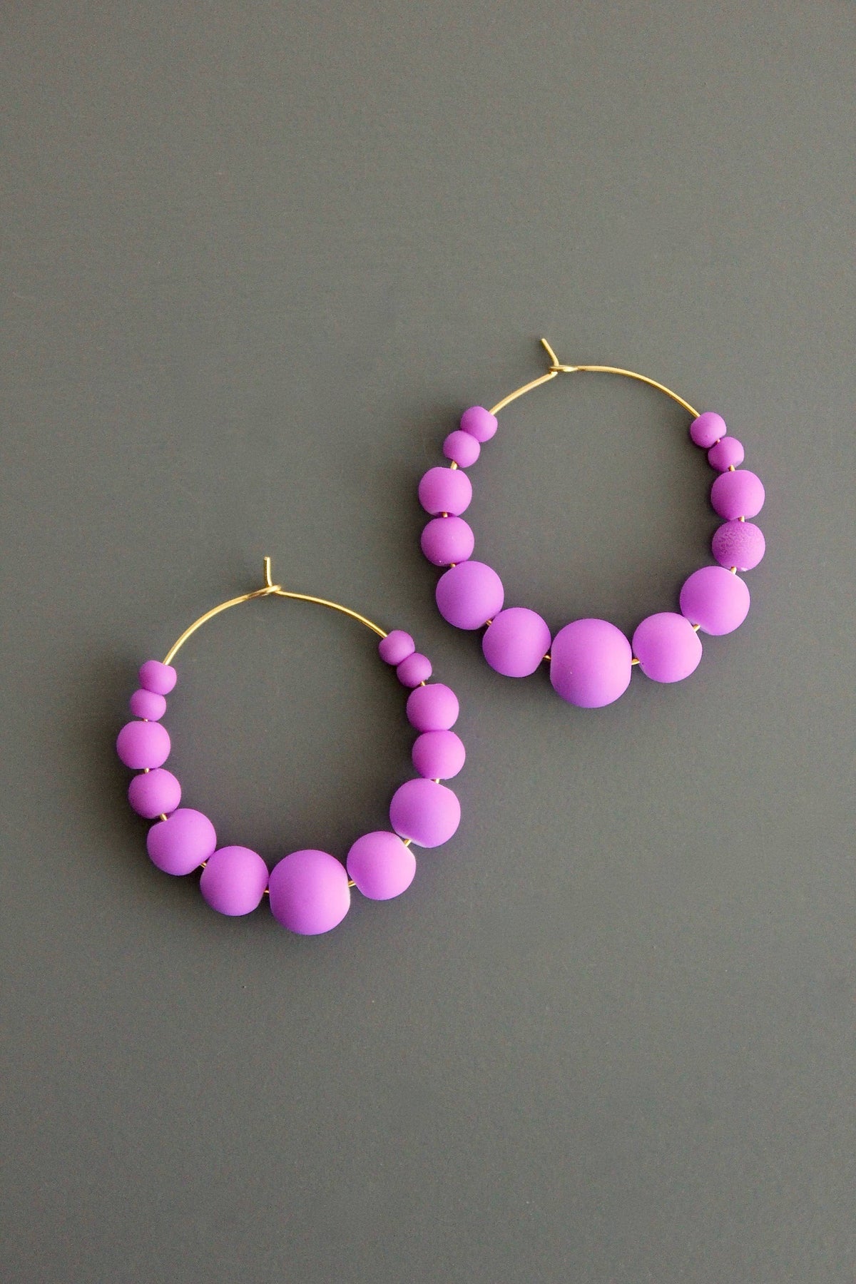 David Aubrey Purple Glass Hoop Earrings