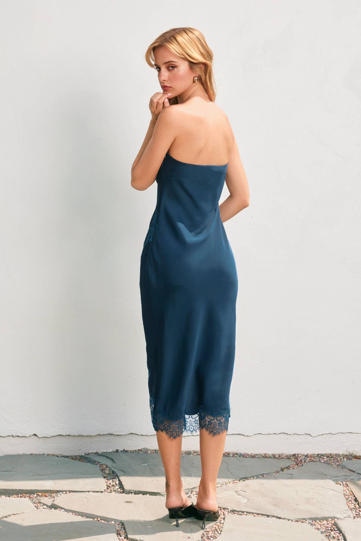 Dress Forum Lace Hem Midi Dress