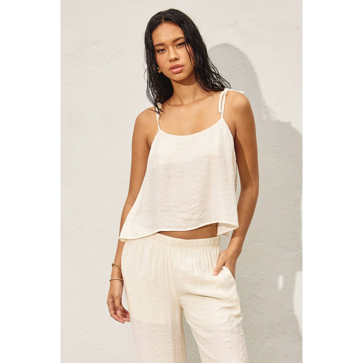 Dress Forum Tie Shoulder Boxy Cami Top