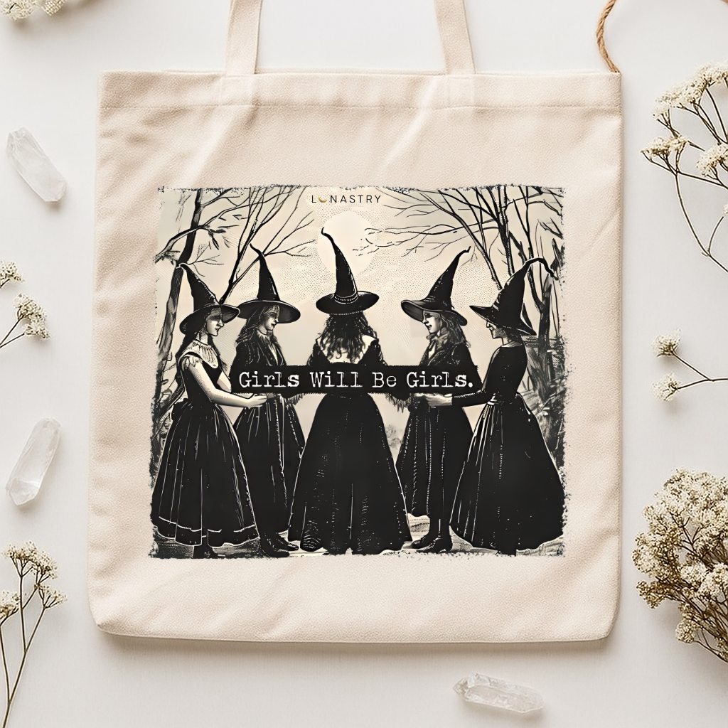 Lunastry Witchy Girls Will Be Girl Tote Bag