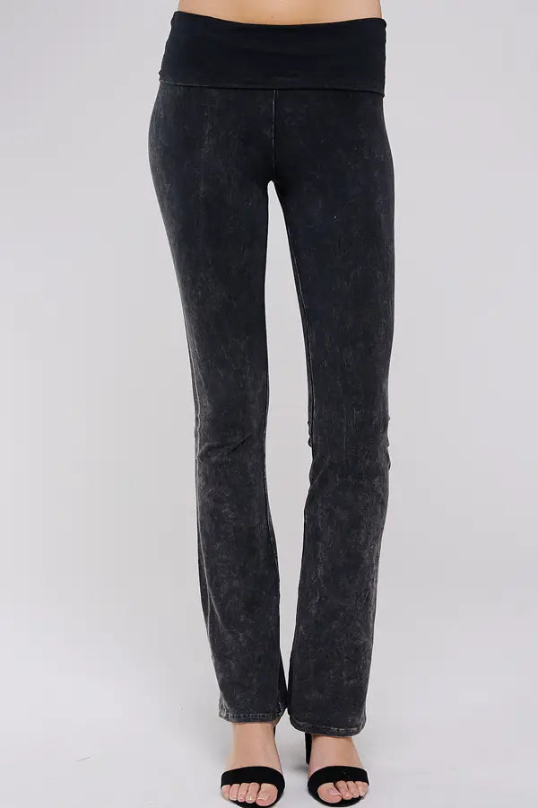 Urban X Apparel Mineral Wash Yoga Pants Charcoal