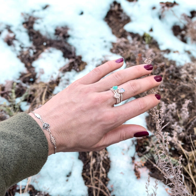 Hiouchi Sterling Silver Stone Stacker Ring | Moonstone