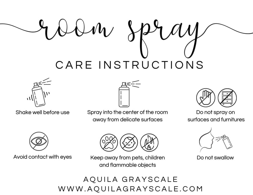 Aquila Grayscale Room & Linen Spray | Choose your Scent!