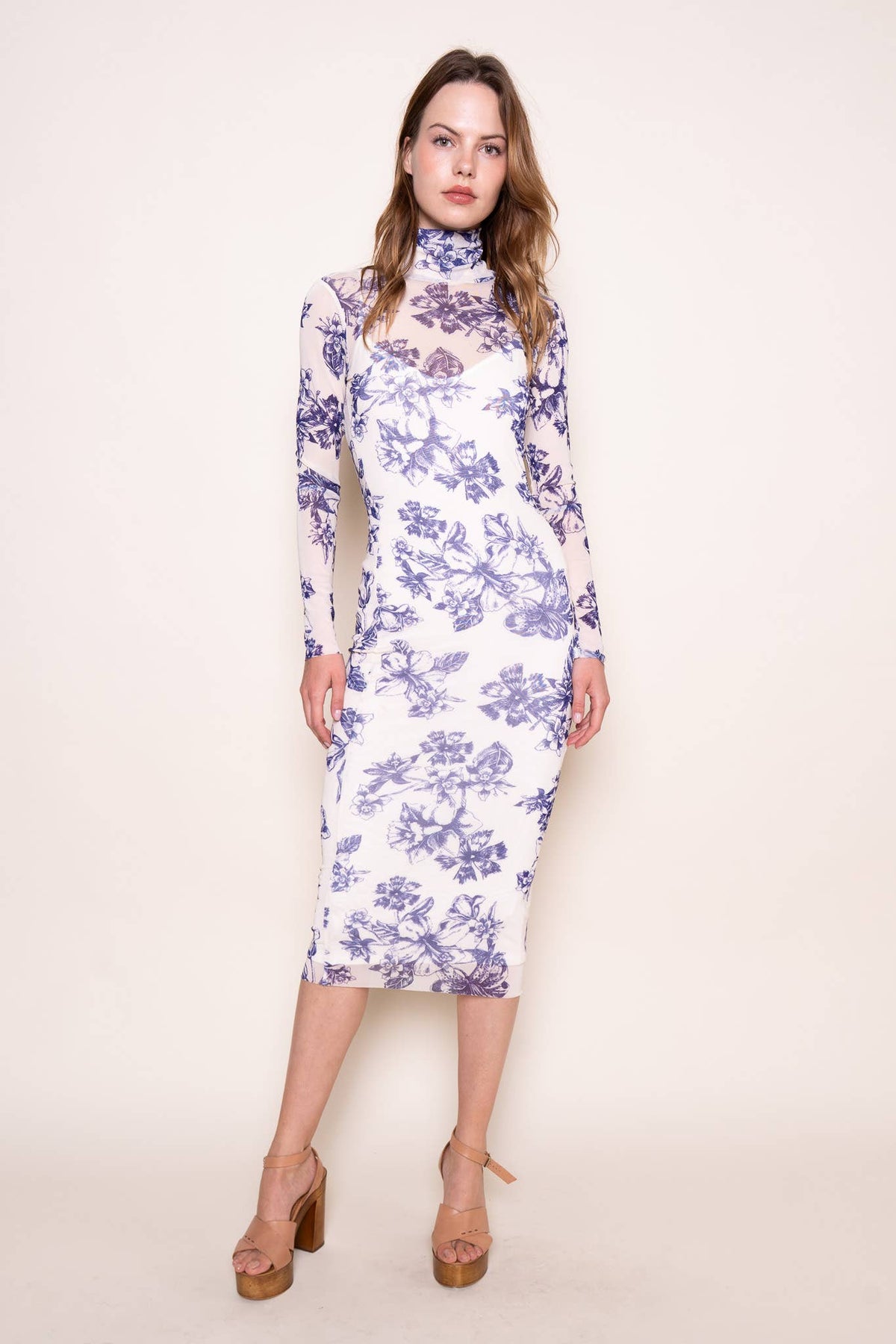 Fore Collection Floral Mesh Midi