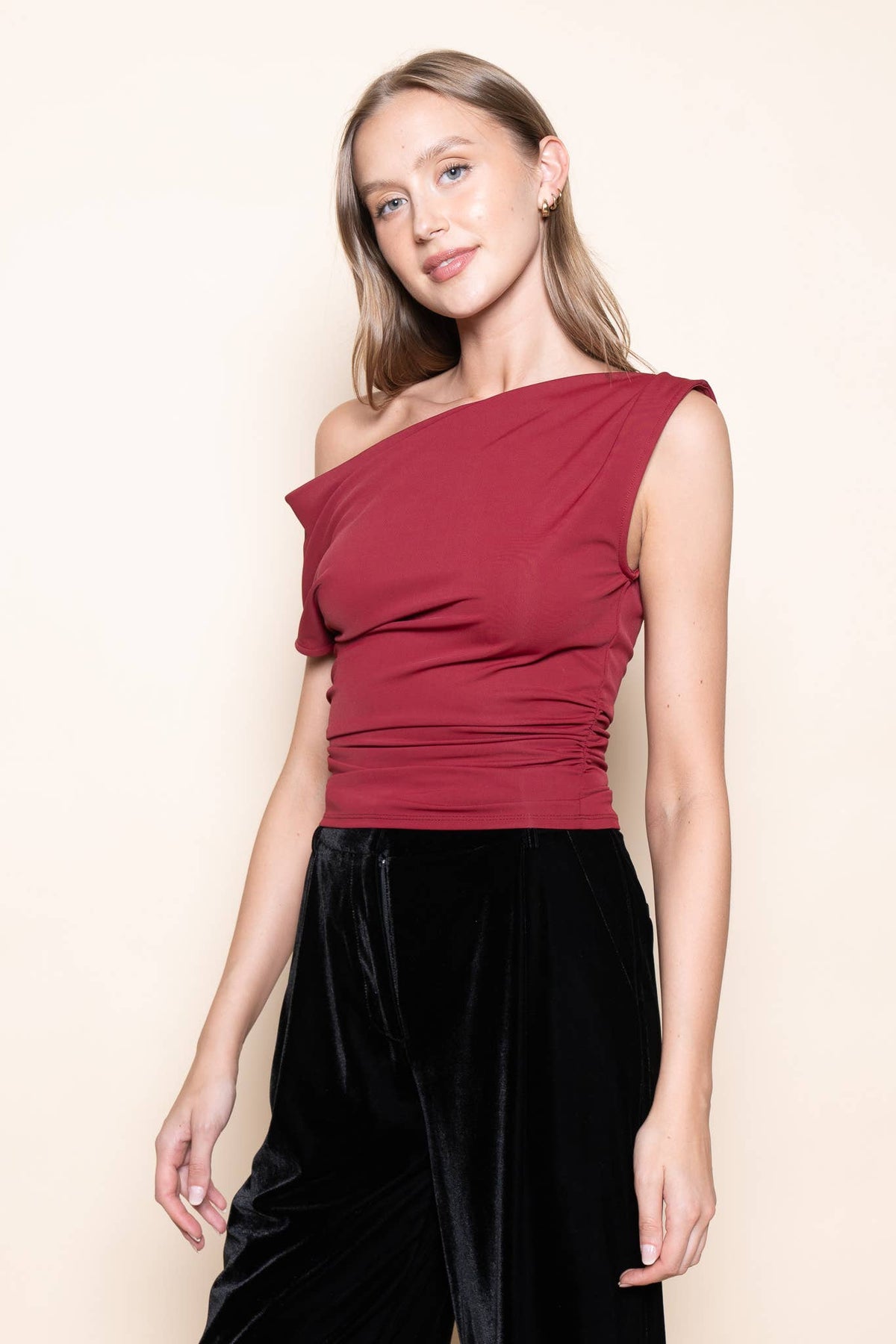 Fore Collection Chocolate Asymmetric Top