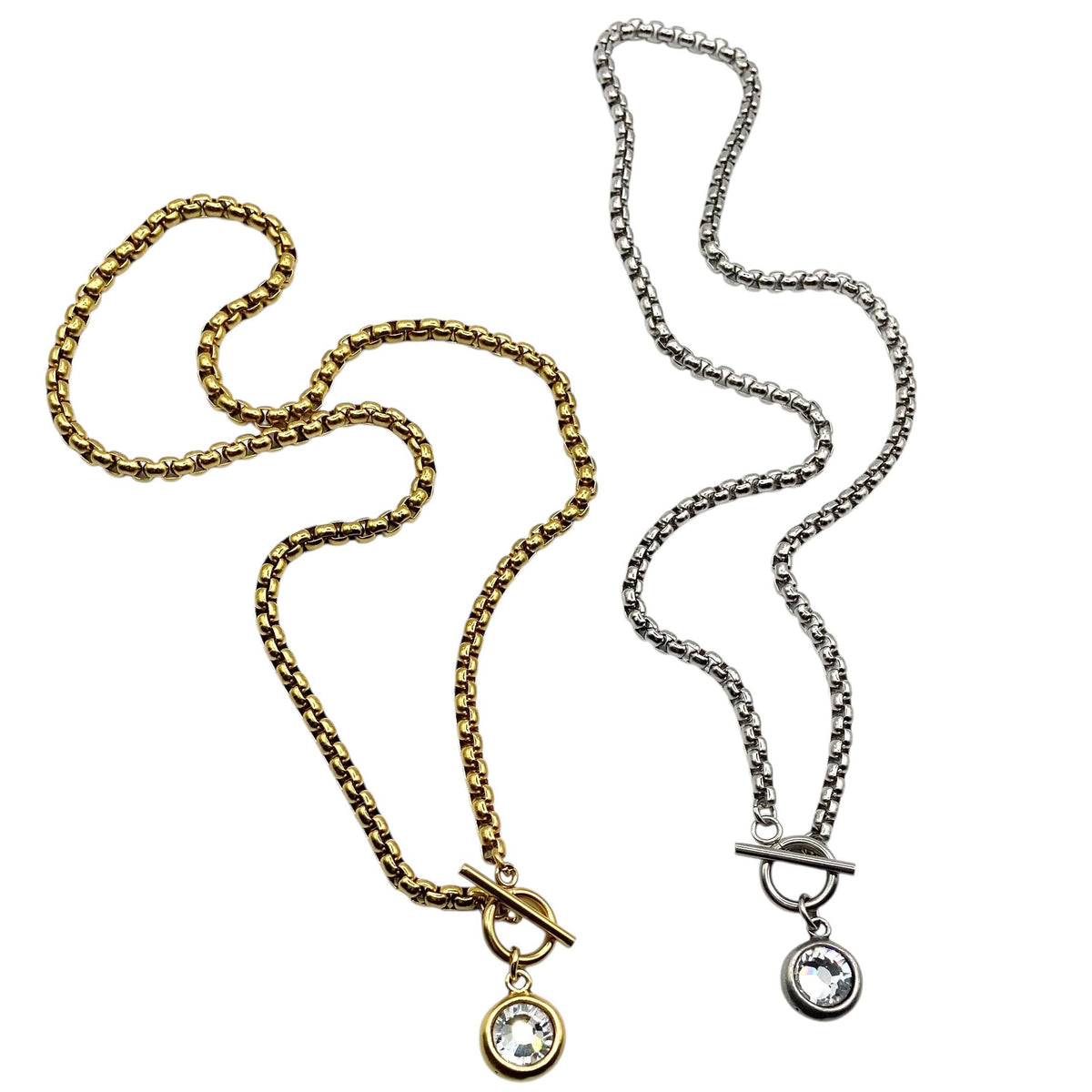 VB&CO toggle crystal pendant necklace
