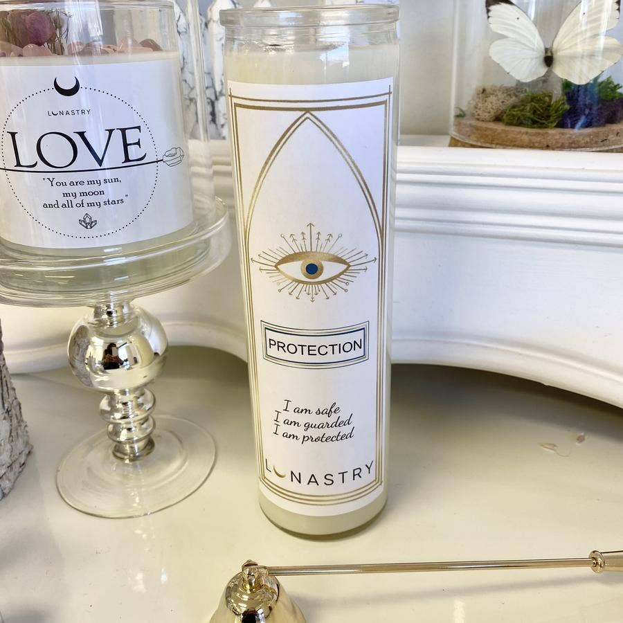 Lunastry Protection Prayer Crystal Candle