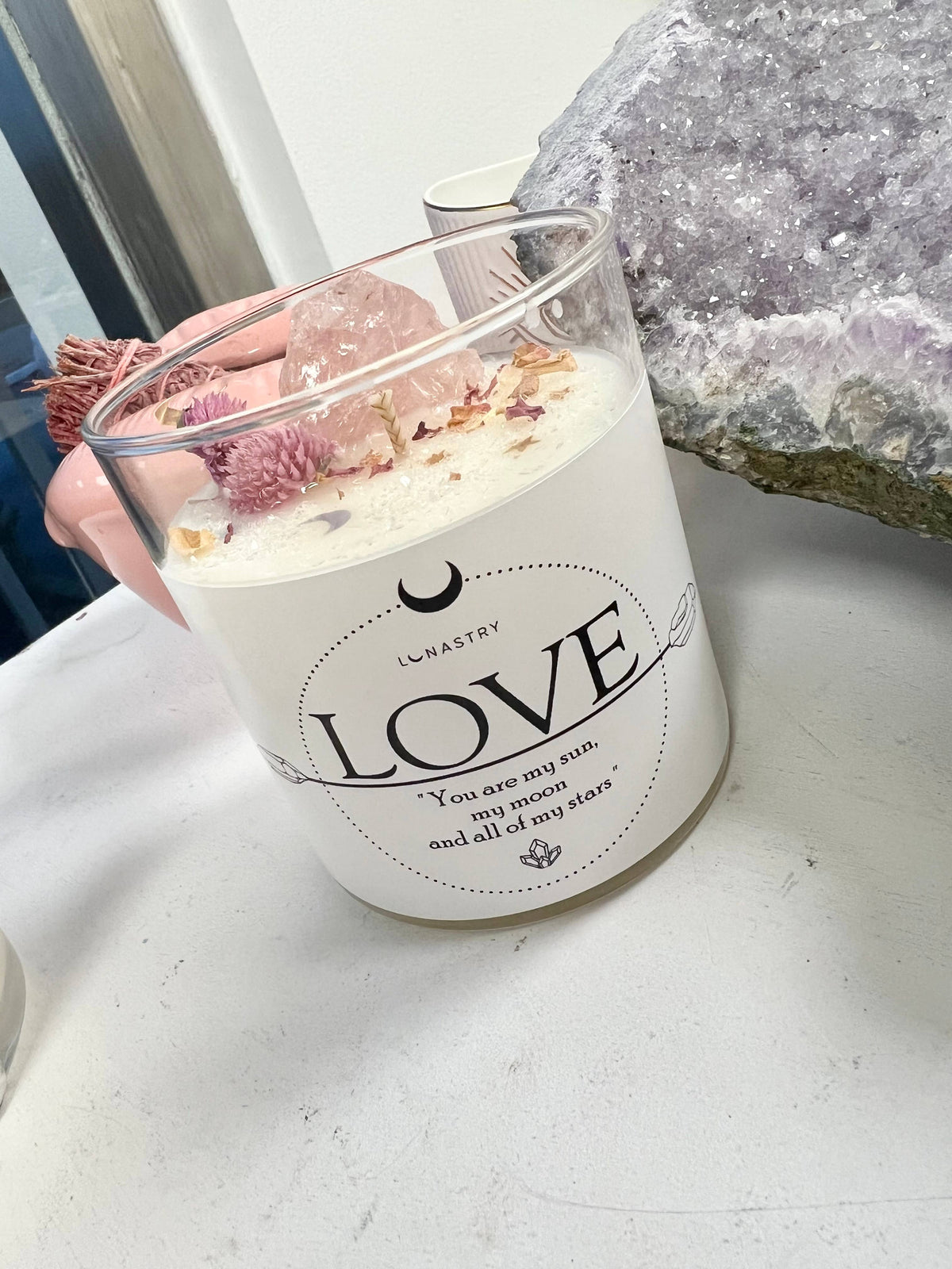 Lunastry Love Crystal Candle