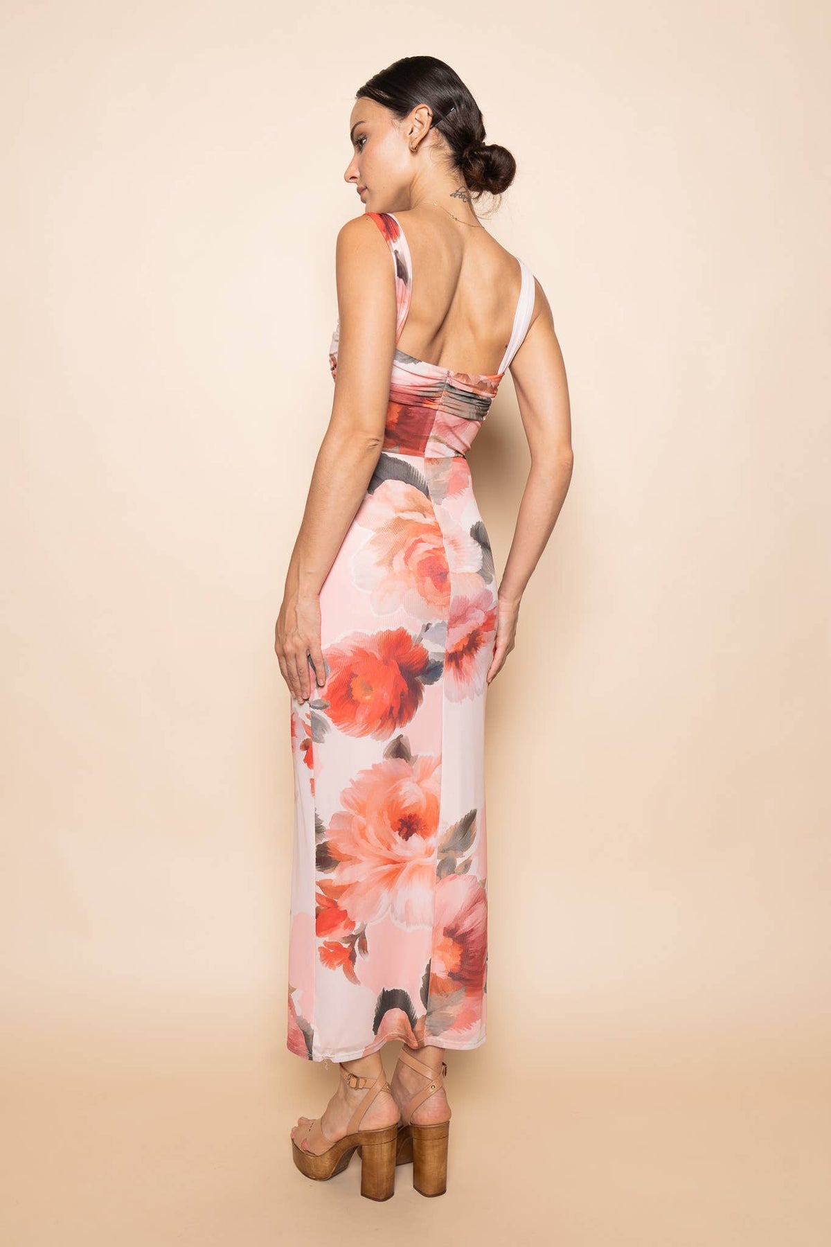 Fore Collection Floral Ruched Maxi