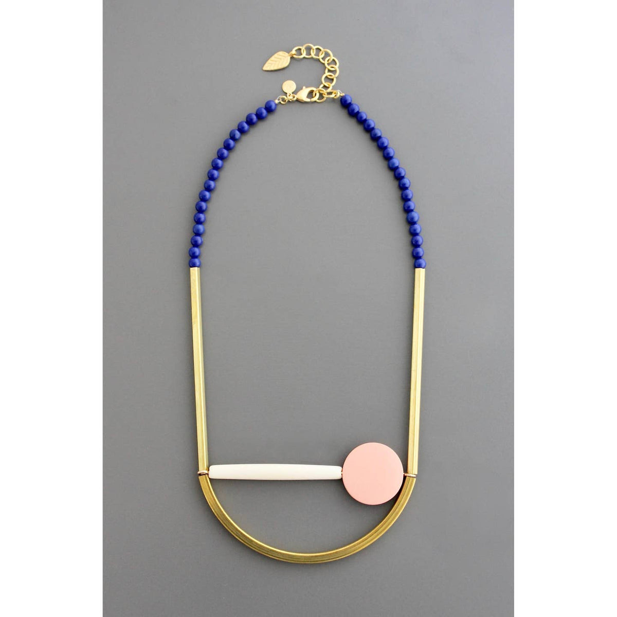 David Aubrey Geometric Blue and Pink Necklace
