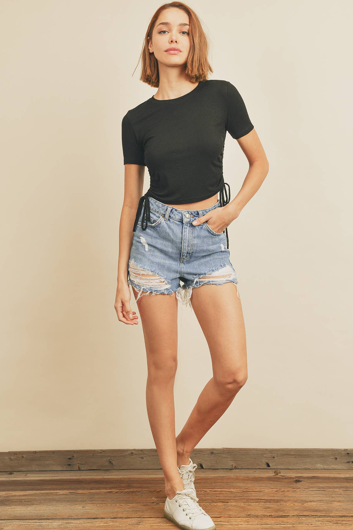 Dress Forum Drawstring Ruched Tee