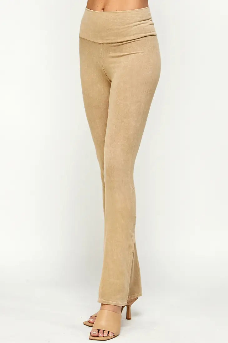 Urban X Apparel Mineral Wash Yoga Pants Sand TOILE