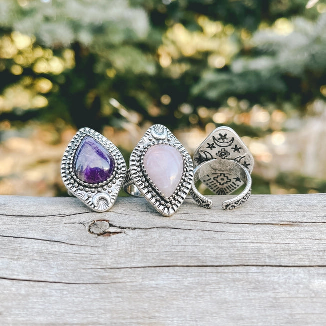 Hiouchi Moonlight Ring | Amethyst | Silver & Gold