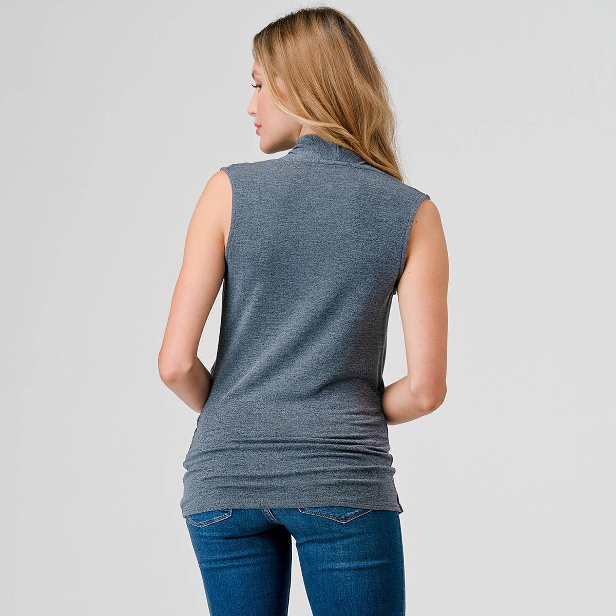 Heimious Sleeveless Surplice Top